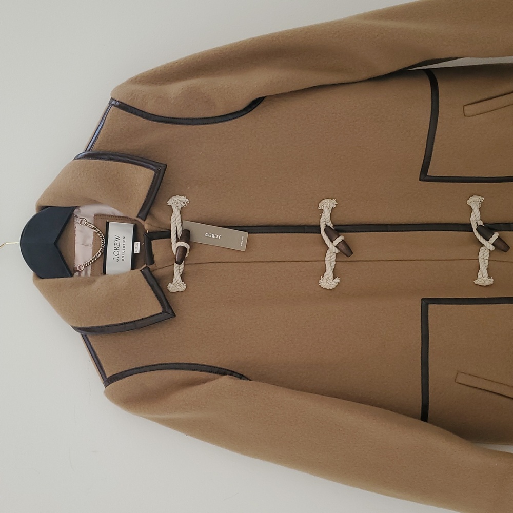 nwt J. Crew Collection Long Toggle Coat in Camel Italian Fall Blanket Wool - Picture 3 of 12